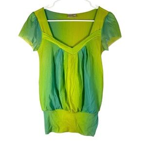 Sweet Pea Y2K Fairycore Mesh Ombre Tie Dye Top Baby Tee Medium